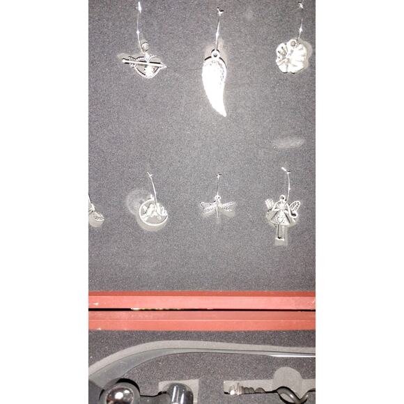 Vintage Barware Set Rabbit Opener in Wood Case w/ Charms & Accessories - Picture 5 of 8